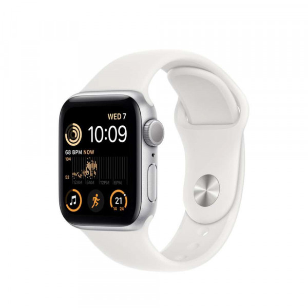Apple Watch SE 2 40mm, GPS, Alumínio Silver, Pulseira Esportiva White